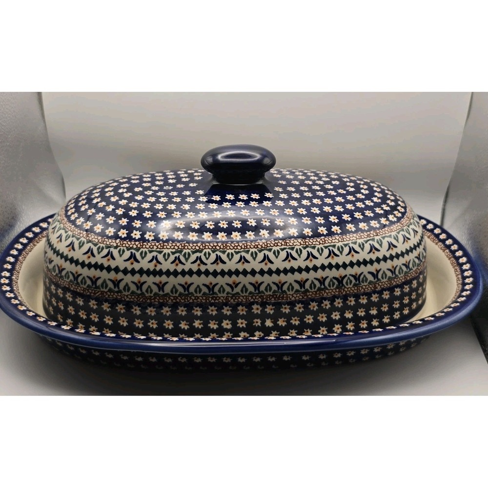 Vintage Unikat Polish Pottery Caserole Dish‎ Signed